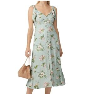 Rebecca Taylor Lita Green Floral Dress Cottagecore Size 14